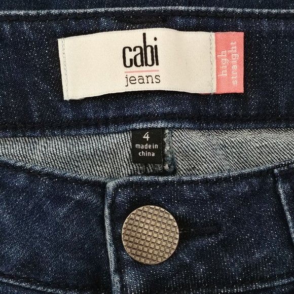 Cabi Straight Blue Jeans 3750 Tuxedo Side Stripe Distressed Women's Size… - Picture 10 of 13